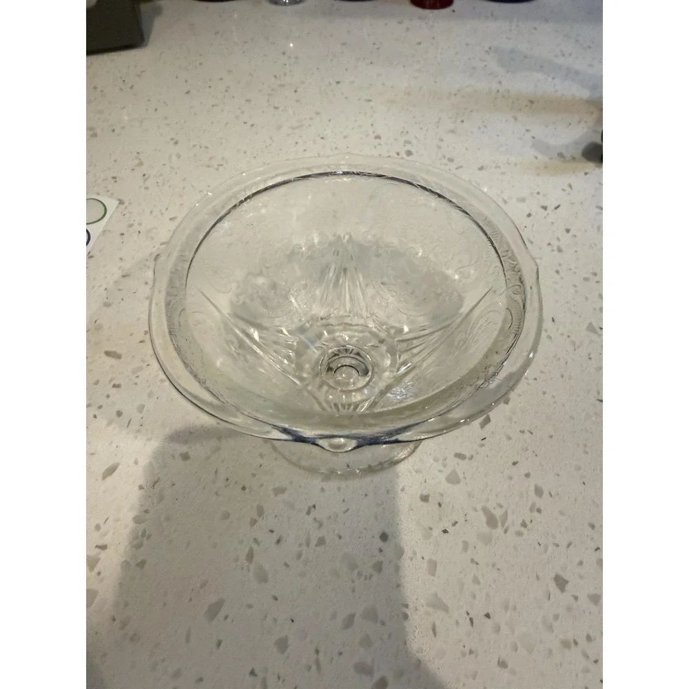 Hazel Atlas Royal Lace Crystal Clear Sherbet Ice Cream Bowl Depression Glass